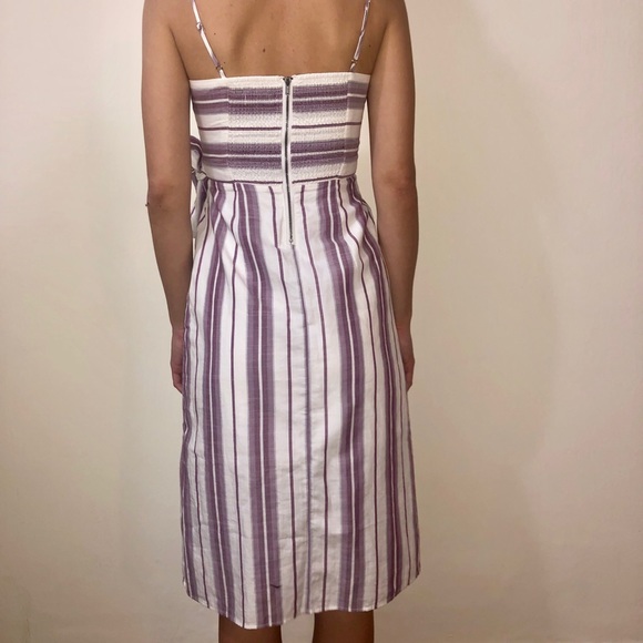 NEW EXPRESS WHITE AND PURPLE LINEN SUMMER DRESS - Picture 3 of 3